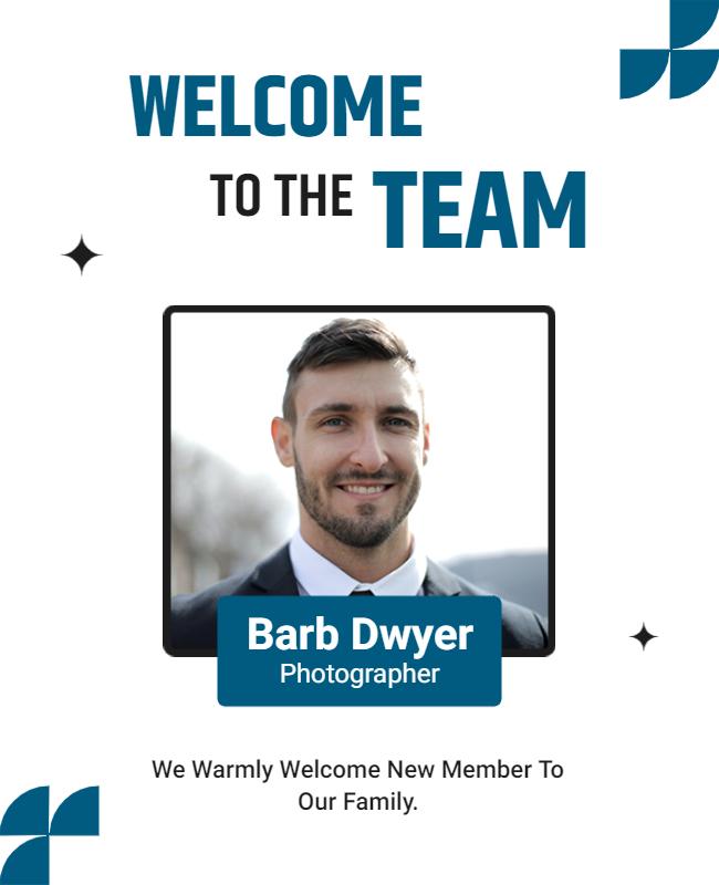 Modern Blue Welcome to the Team Member Flyer Template