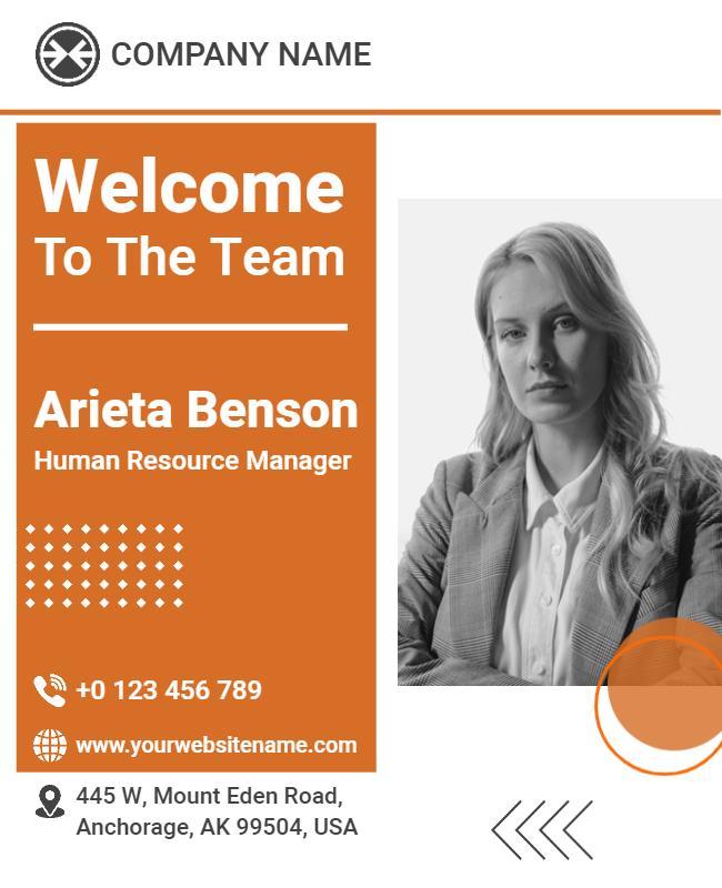 Welcome New Team Member Announcement Flyer Template