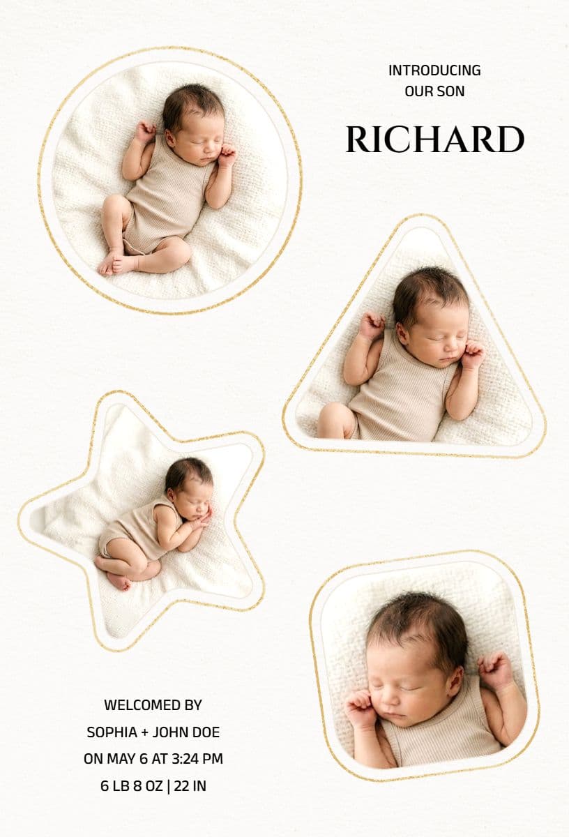 Welcome Our Son Birth Announcement Template