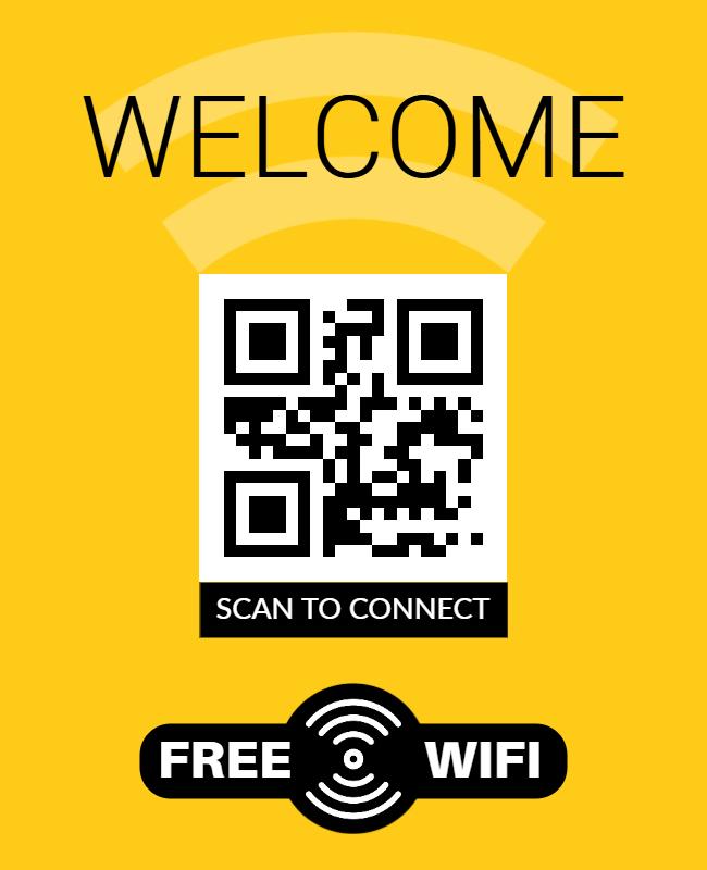 Welcome QR Code Wifi Access Flyer Template