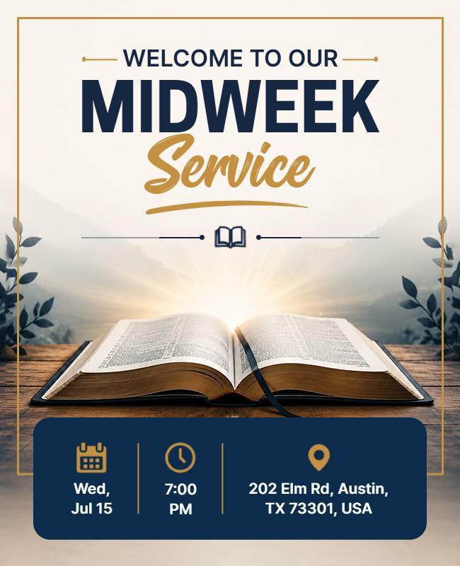 Welcome to Midweek Service Poster Template