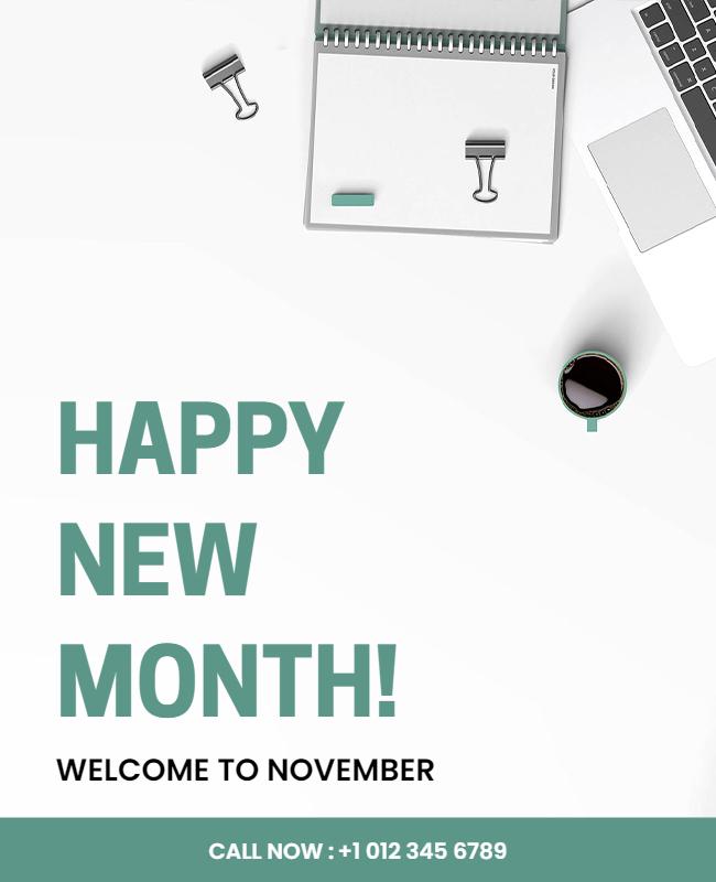 Welcome to November Office Announcement Flyer Template