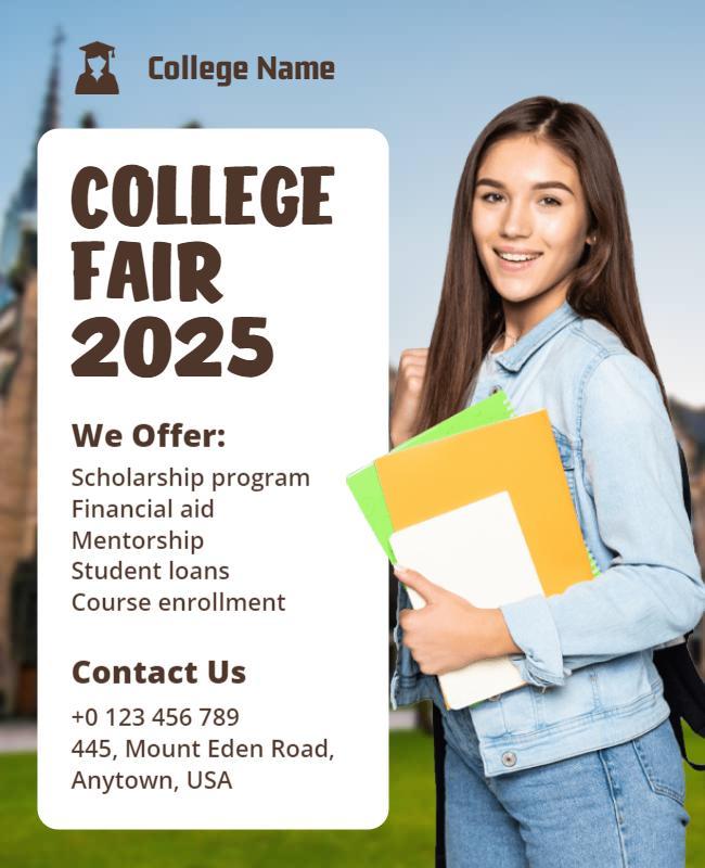 Welcoming College Fair Information Session Flyer Template