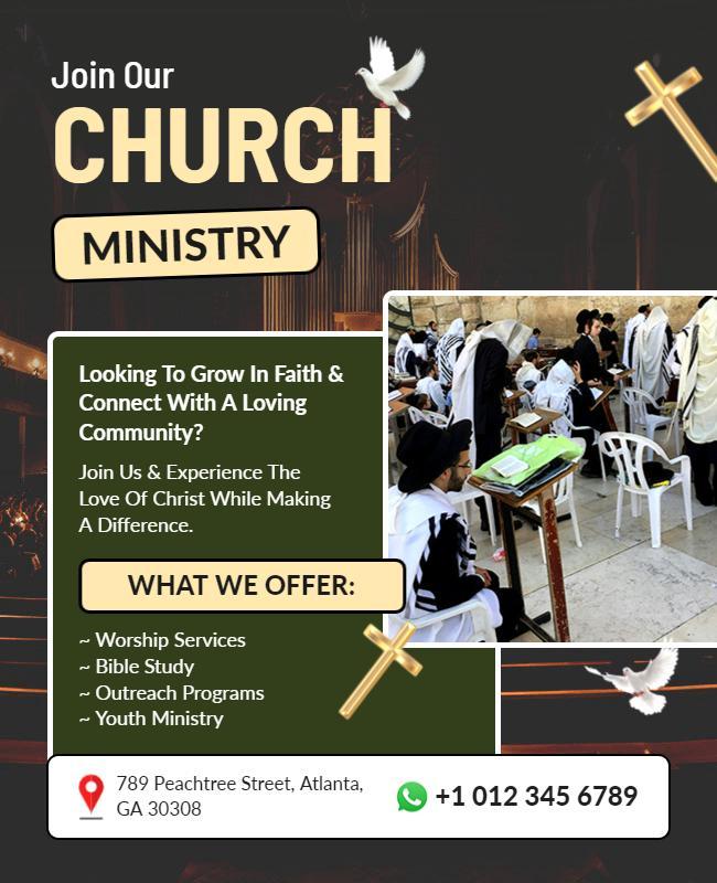 Welcoming Community Church Ministry Engagement Poster Template