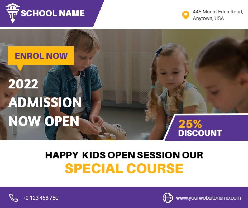 Welcoming Kids Learning Session with 25% Discount Ad Template