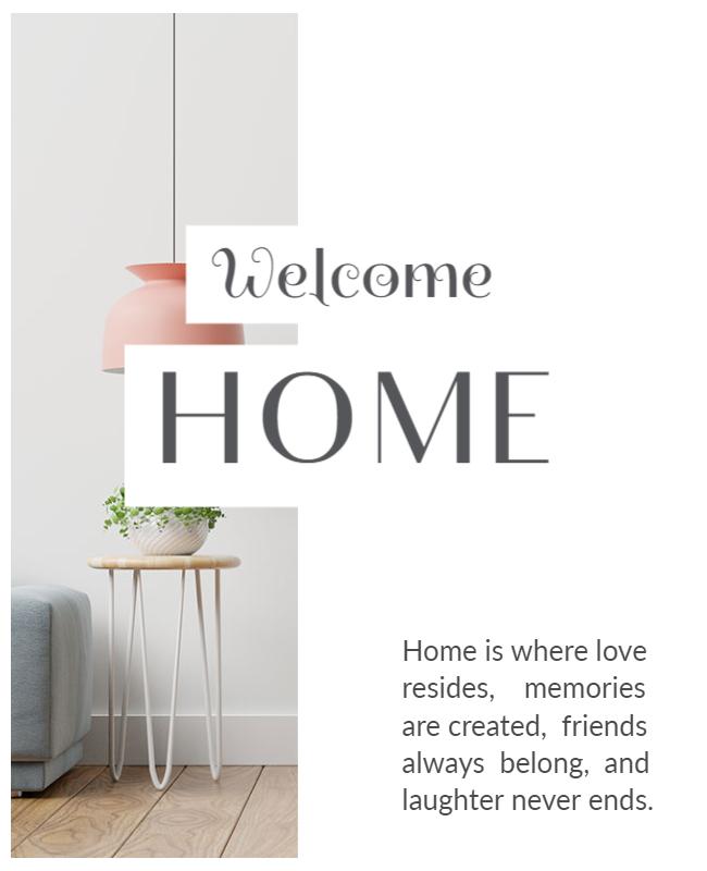 Welcoming Soft Minimalist Home Decor Style Poster Template