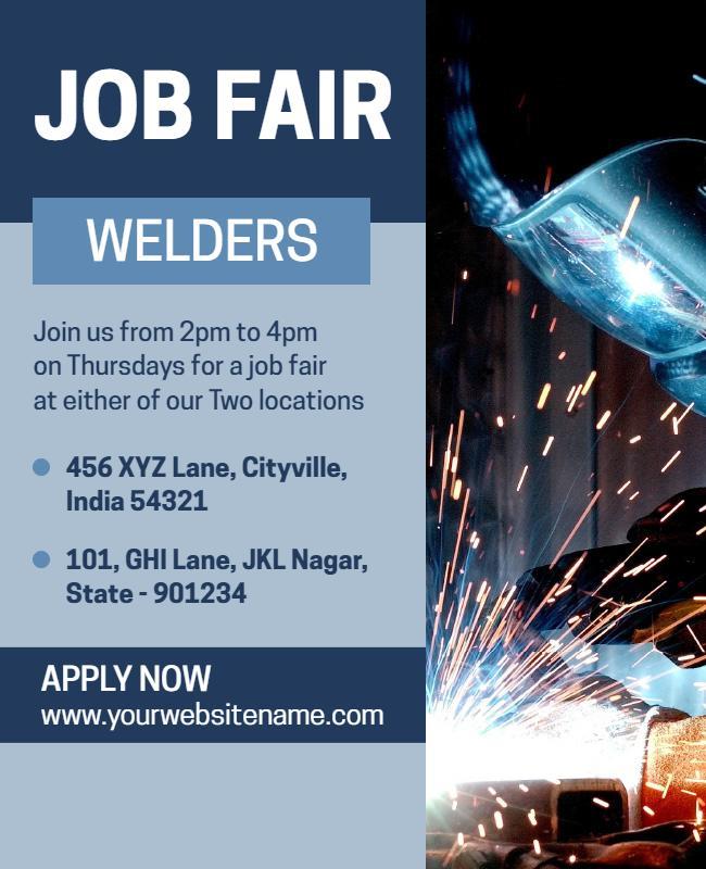 Welder Job Fair Recruitment Flyer Template