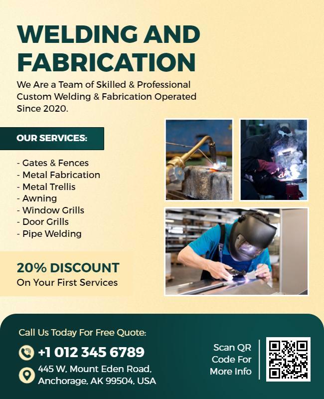 Welding and Fabrication Services Promotional Flyer Template