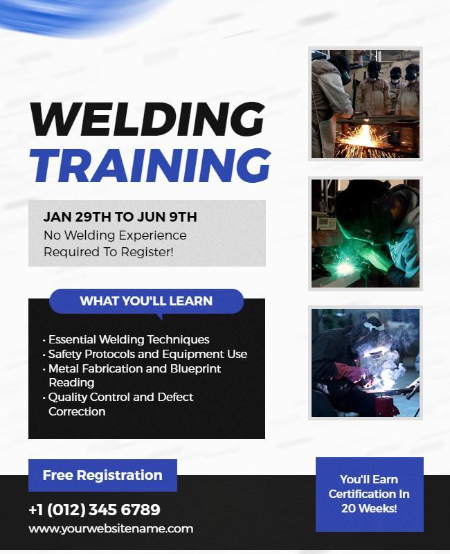 Welding Skills Certification Training Flyer Template