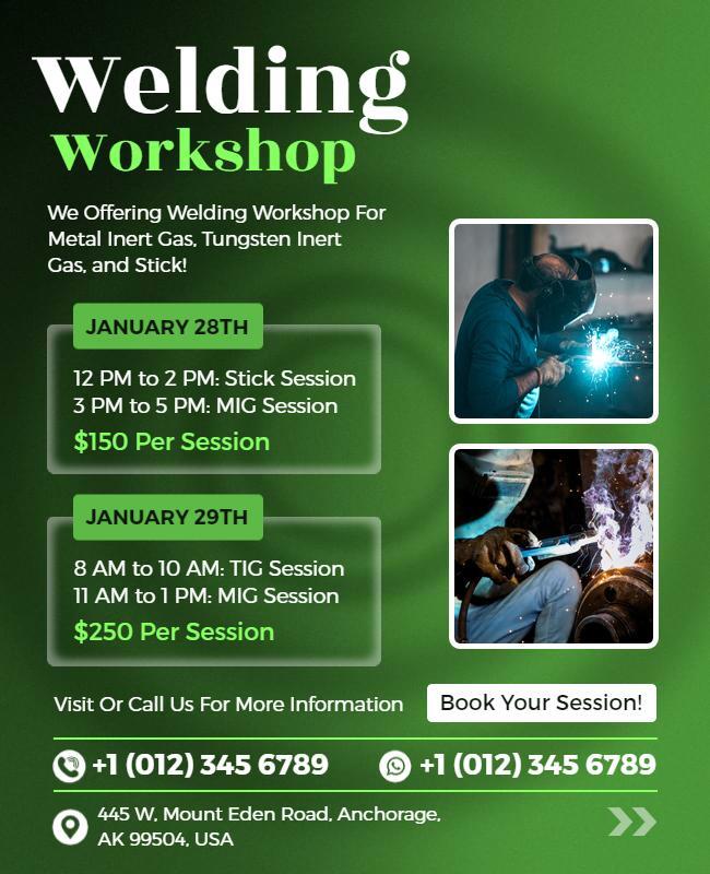 Welding Skills Development Workshop Flyer Template