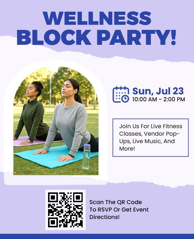 Wellness Block Party Event Flyer Template
