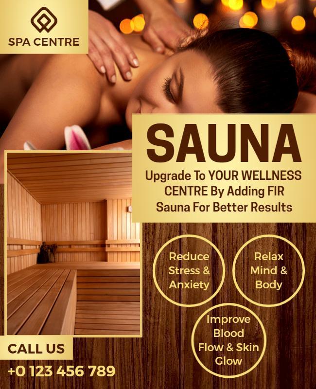 Wellness Center Sauna Therapy Promotion Flyer Template