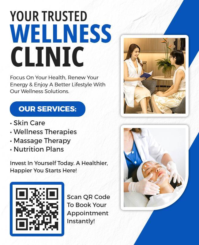 Wellness Clinic Services Promotional Flyer Template