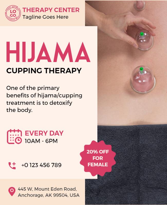 Wellness-Focused Hijama Cupping Therapy Center Poster Template