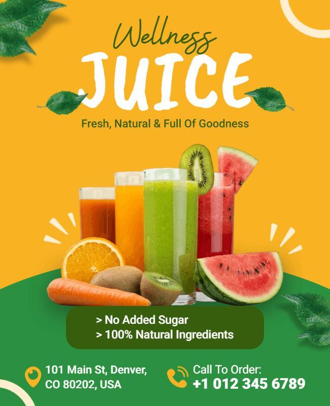 Wellness Juice Product Promotion Poster Template