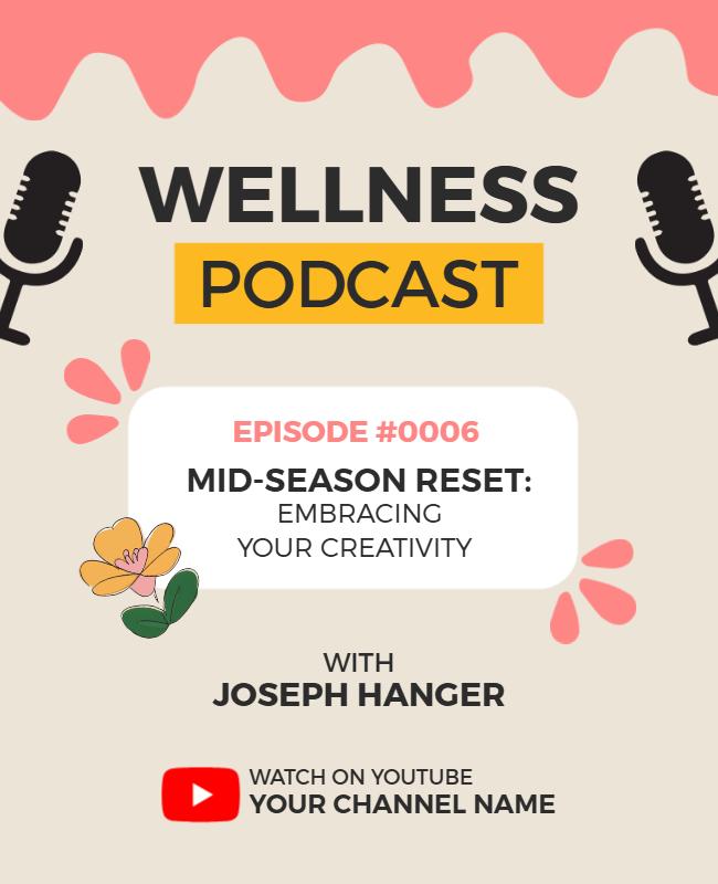 Wellness Podcast Announcement Flyer Template