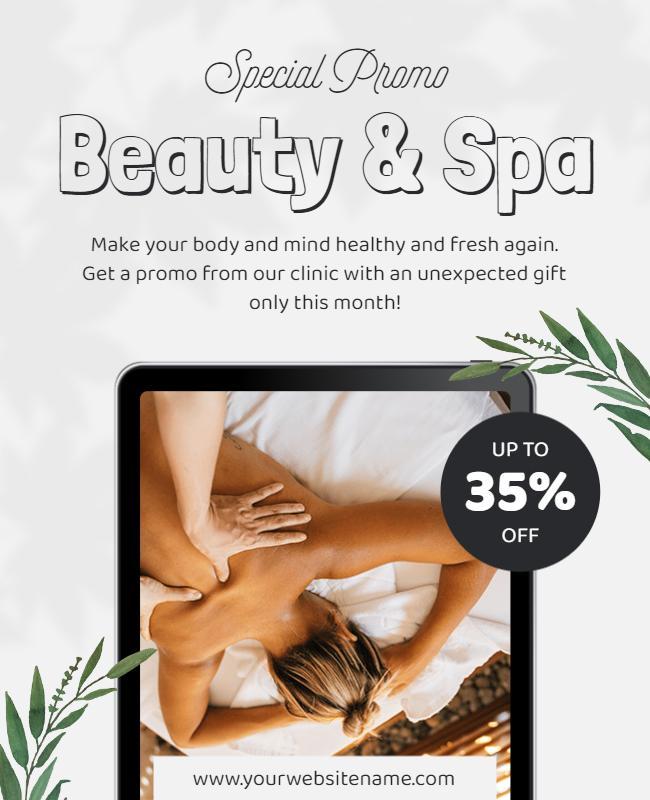 Wellness Spa Promotion Discount Flyer Template