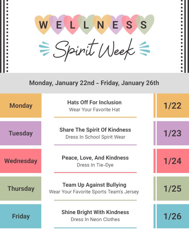 Wellness Spirit Themed Week Flyer Template