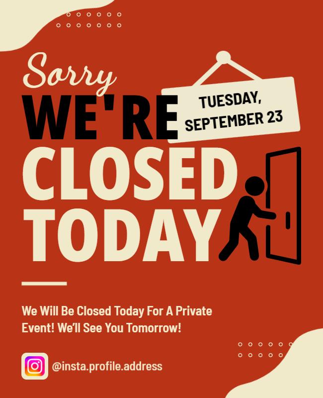 We're Closed Today Business Flyer Template
