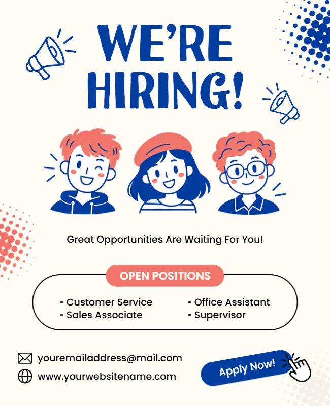 We're Hiring Job Vacancy Flyer Template