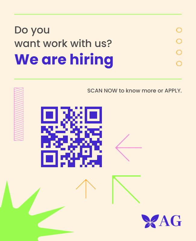 We're Hiring Promotional QR Code Flyer Template