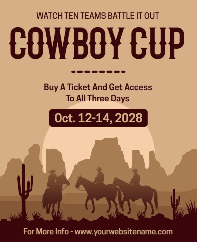 Western Cowboy Cup Event Flyer Template