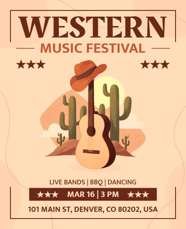 Western Music Festival Event Flyer Template