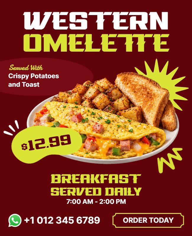 Western Omelette Breakfast Special Flyer Template