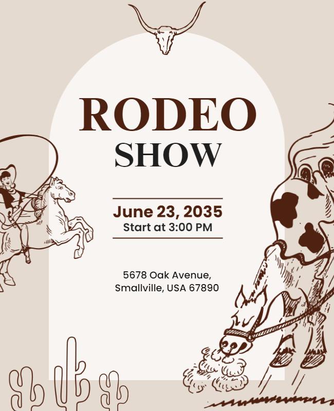 Western Rodeo Show Event Flyer Template