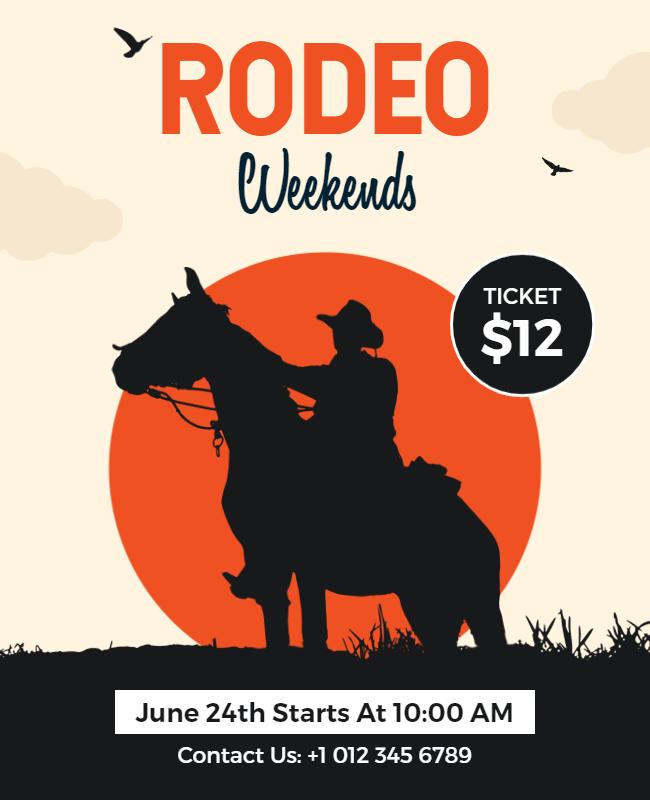 Western Rodeo Weekend Event Flyer Template