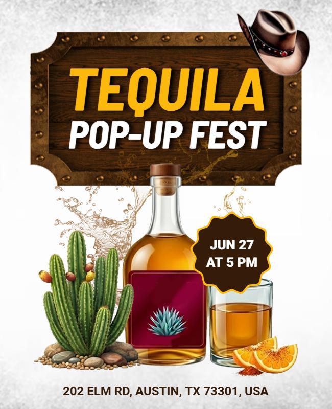 Western Themed Tequila Pop-up Fest Flyer Template