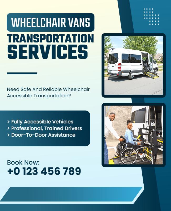 Wheelchair Accessible Van Transportation Services Flyer Template