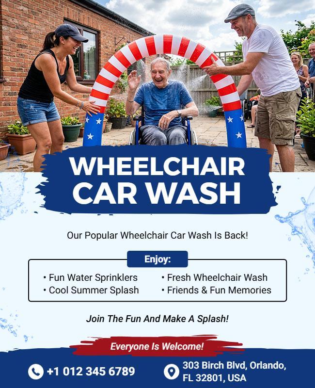 Wheelchair Car Wash Event Flyer Template