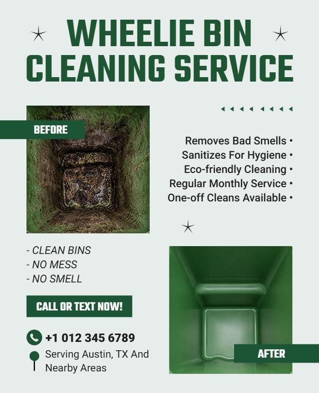 Wheelie Bin Cleaning Service Flyer Template