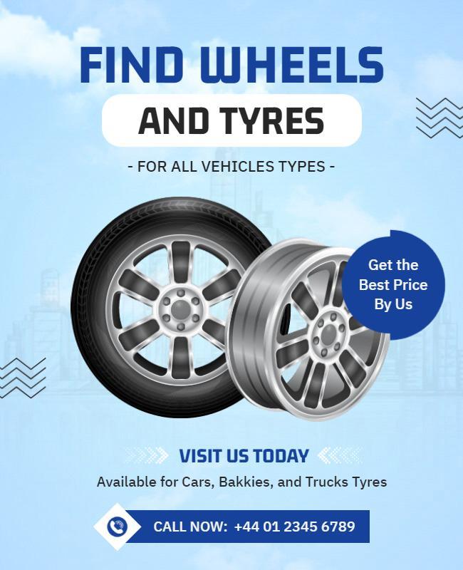 Wheels and Tyres Sales Promotion Flyer Template