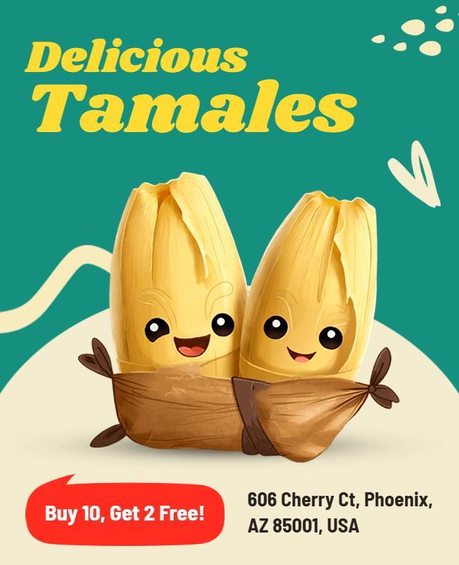 Whimsical Colorful Tamales Food Promotion Poster Template