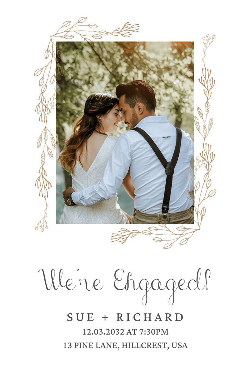 Whimsical Floral Engagement Celebration Invitation Template