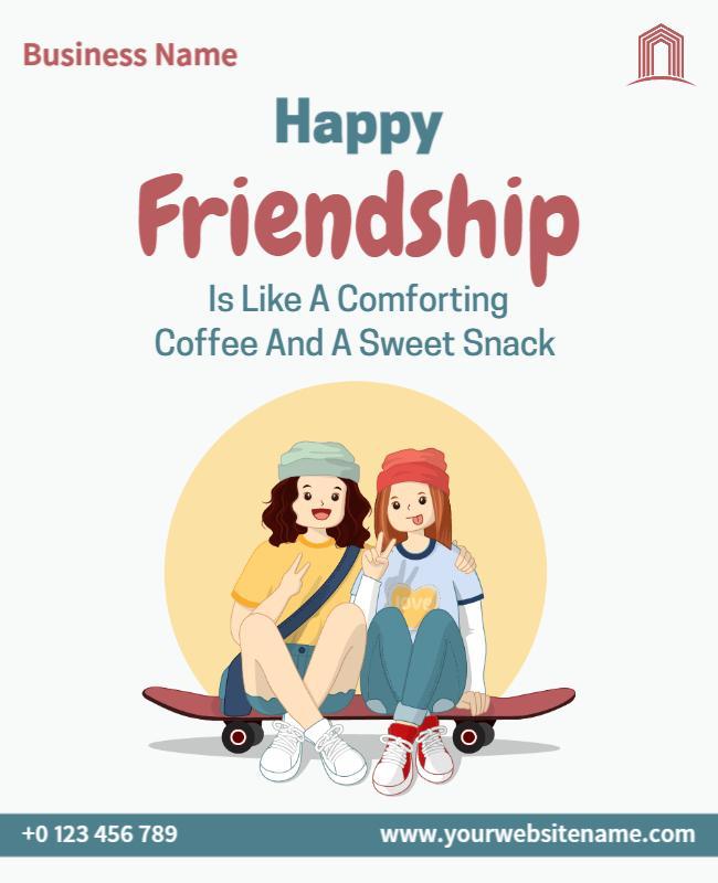 Whimsical Friendship Theme with Cozy Colors Flyer Template