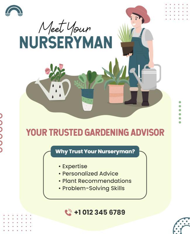 Whimsical Gardening Theme for Nursery Advisor Poster Template