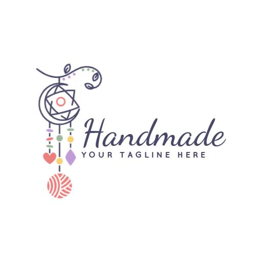 Whimsical Handmade Craft Design Showcasing Colorful Elements Logo Template