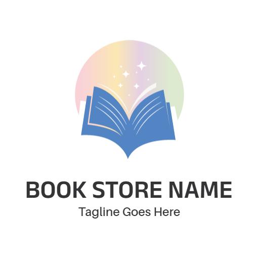 Whimsical Open Book with Magical Colors for Book Logo Template
