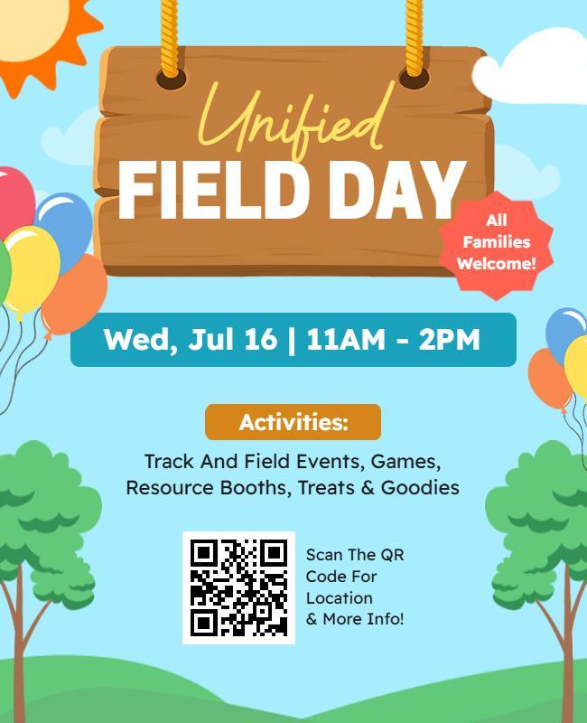 Whimsical Outdoor Unified Family Field Day Flyer Template