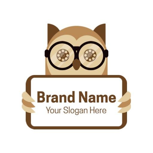 Whimsical Owl Character Featuring Fun Entertainment Logo Template