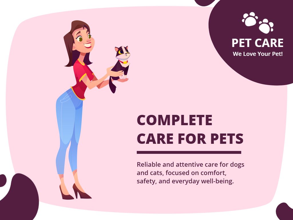 Whimsical Pet Care Service Offering Presentation Template