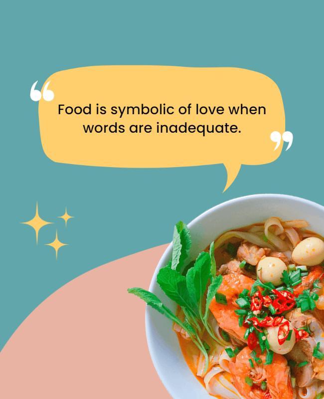 Whimsical Quote About Food Love with Vibrant Colors Poster Template