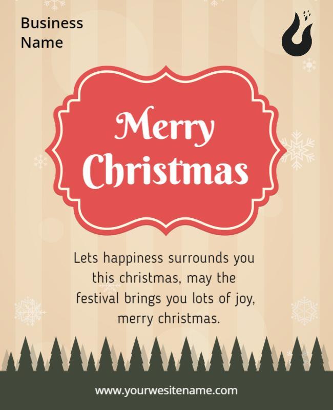 Whimsical Red and Cream Christmas Celebration Poster Template
