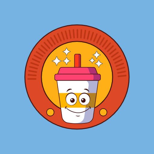 Whimsical Retro Cup Design Celebrating Fun Beverages Logo Template