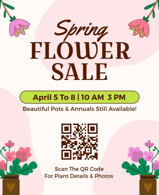 Whimsical Spring Flower Sale Event Poster Template