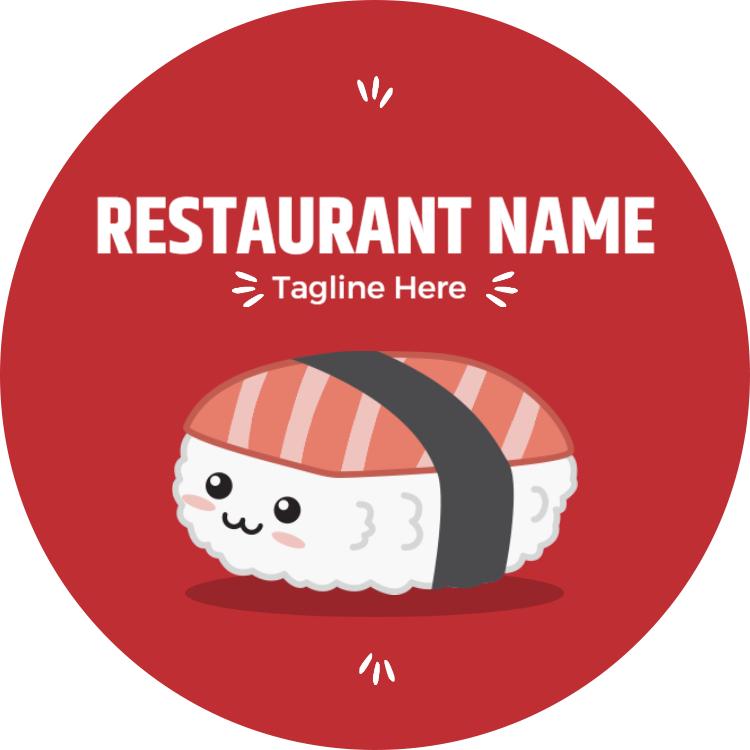 Whimsical Sushi Bowl Cute Business Card Template