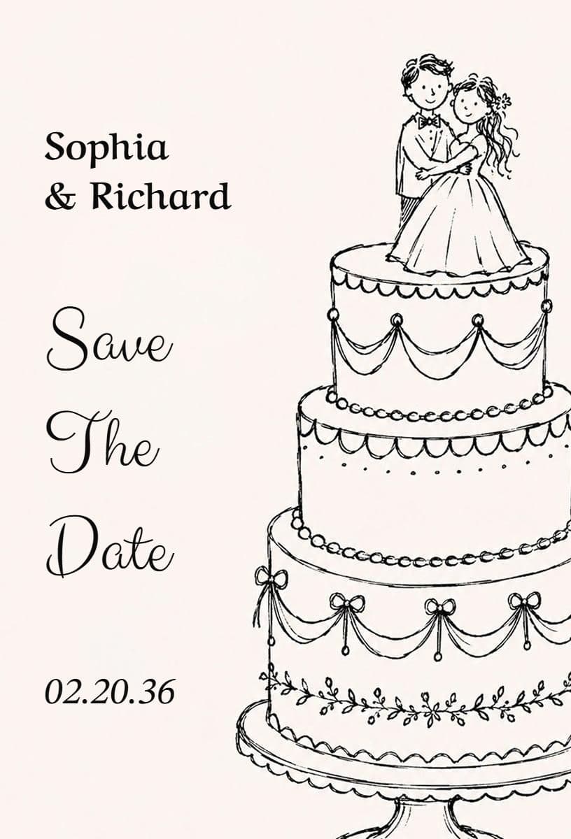 Whimsical Wedding Save the Date Announcement Template